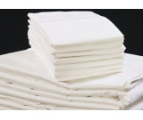 90" x 115 T-200 White 60/40 Percale Queen Flat Sheets